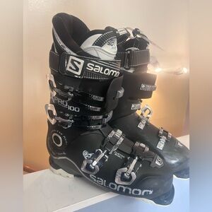 Salomon Black and Silver Ski Boots